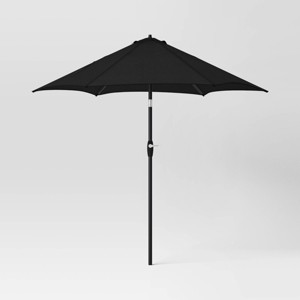 9' Round Outdoor Patio Market Umbrella with Black Pole - Threshold™ - 1 of 4