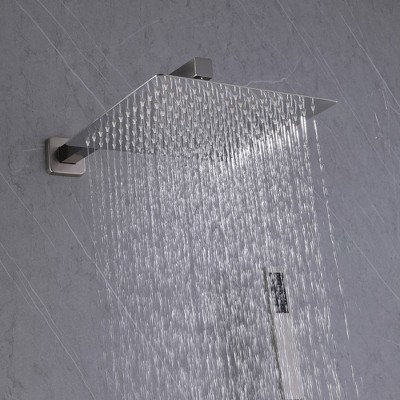 Brushed Nickel High Pressure Waterfall Spout Shower Kit