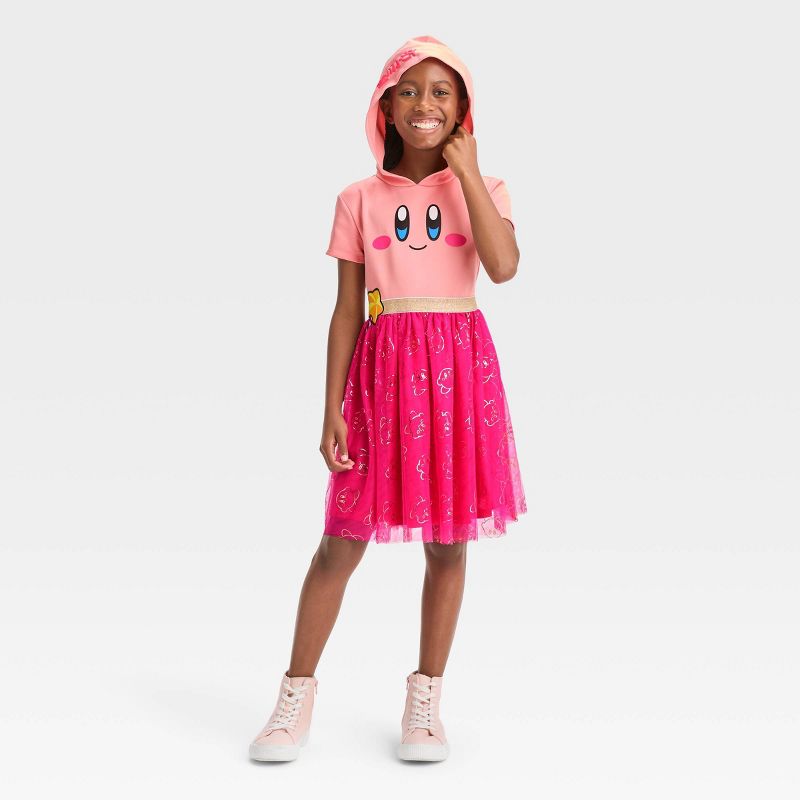 Girls' Kirby Hooded Cosplay Dress - Pink, 3 of 6