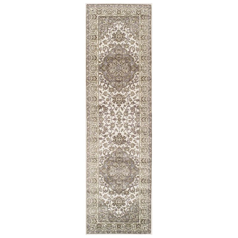 Traditional Medallion Indoor Runner or Area Rug by Blue Nile Mills, 1 of 7