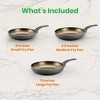 NutriChef 3 Pc Non-Stick Fry Pan Set - 8", 9.5", 11" - Metallic Ridge Line - 2 of 4