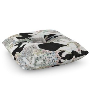 evamatise Leopards and Palms Rainbow Square Floor Pillow - Deny Desings - 1 of 4