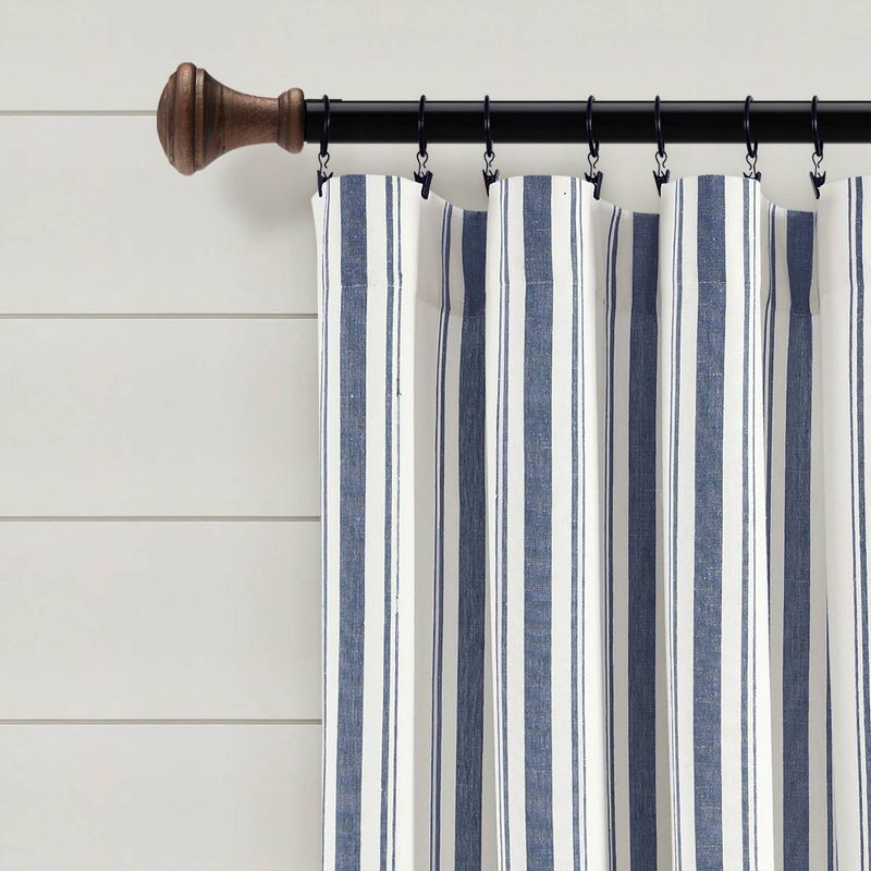 Set of 2 (84"x42") Farmhouse Striped Yarn Dyed Eco-Friendly Recycled Cotton Window Curtain Panels - Lush Décor, 3 of 9