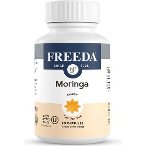 Freeda Organic Moringa Leaf 1000mg – Green Superfood Capsules for Daily Energy, Immune & Wellness Support – Vegan, Kosher, No Additives – 90 Ct - 1 of 3