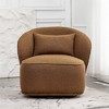 Boucle Upholstered Swivel Barrel Chair - Kinwell - 3 of 4