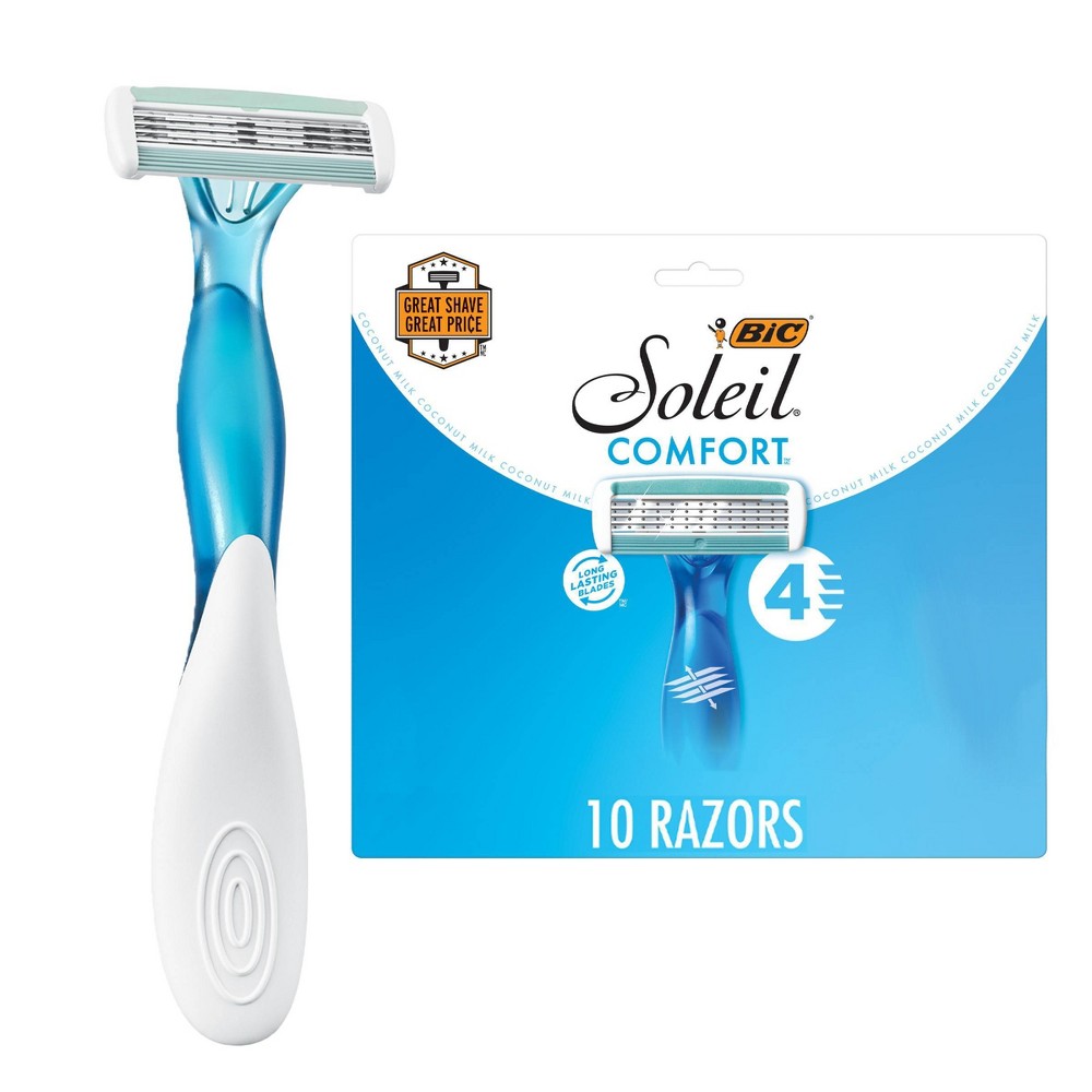 Photos - Shaver BIC Soleil Comfort Women’s 4-Blade Disposable Razor - 10ct 