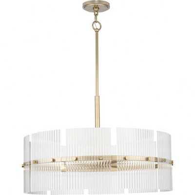 Seville Soft Gold 6-Light Drum Chandelier with Glass Elements