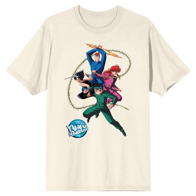 Yu Yu Hakusho Yusuke, Kazuma, Kurama, Hiei Superpowers Men's Natural Short Sleeve Tee