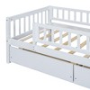 PAGED Twin Size Daybed Dual Use Bed Frame Modern Sofa Bed with 2 Storage Drawers and Guardrail for Bedroom, Living - 3 of 4
