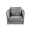 Velvet Accent Armchair with Diamond Stitching, Pocket Coil Seat and Chrome Legs for Living Room - 3 of 4