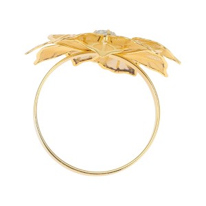 Unique Bargains Napkin Ring Flower Stainless Steel 1 Pc - 1 of 3