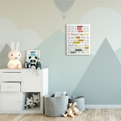 Be the Nice Kid Multicolor Canvas Quote Art Print