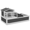 PawHut Big 3-Room Tortoise Habitat House with Balcony & 2 Stories, Wooden Indoor/Outdoor Tortoise Enclosure, Large Reptile Cage - 4 of 4