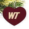 West Texas A&M Primary Logo Heart Love Wood Christmas Tree Holiday Ornament - 2 of 3