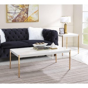 Otrac White & Gold Finish Coffee Table - 1 of 1