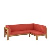 Christopher Knight Home Lyra Outdoor Acacia Wood 4 Seater 88.5" Sectional Sofa with Cushions - 2 of 4