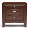 Vynxaria Contemporary 2-Drawer Nightstand - Solid Wood, Felt-Lined Top Drawer, Nickel Oval Knob Pulls - 4 of 4