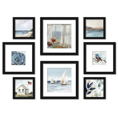 (Set of 8) Americanflat Out to Sea Framed Gallery Wall Art Set