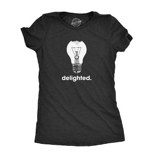 Womens Delighted T Shirt Funny Broken Smashed Light Bulb Joke Tee For Ladies - Crazy Dog Women's T Shirt - 1 of 4