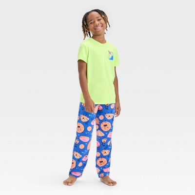 Boys' 3pc 'Donut Skateboard' Printed Short Sleeve Pajama Set - Cat & Jack™ Lime Green XL