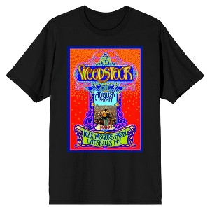 Woodstock August 15-17 Max Yasgurs Farm Men's Black Short Sleeve Crew Neck Tee - 1 of 3