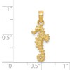 Black Bow Jewelry 14k Yellow Gold 22mm 3D Textured Seahorse Pendant - 4 of 4