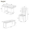 NicBex Dining Room Table Set for 6 Morden Dining Room Table with Unique Pattern Tabletop, 4 Chairs and 1 Bench for Dining Room - 2 of 4