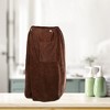 Unique Bargains Men's Bath Wrap Towel for Shower Spa Adjustable Robes with Hair Dry Cap 2 Pcs - 2 of 4