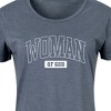 Women's - Instant Message - Woman Of God Collegiate Graphic T-shirt Dress - 2 of 4