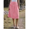 INSPIRE CHIC Women's Gingham Summer Causal Retro Flared Pleated A-Line Midi Skirts - 4 of 4