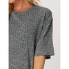cheibear Women's Tracksuit Short Sleeves Top with Shorts Ribbed Knit Soft Pajama Sets - 4 of 4