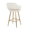 26" Contemporary Fixed-Height Counter Stool with Metal Legs, Armrests, and Square Footrest, Set of 2 - 4 of 4