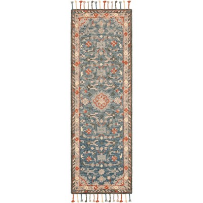 Aspen Apn123 Hand Tufted Runner Rug - Blue/rust - 2'3