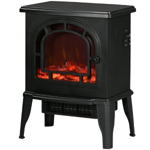 NicBex 18 Inch Electric Fireplace with 3D Realistic LED Flames Freestanding Heater Fireplace with Adjustable Temperature/Overheating Protection - 1 of 4