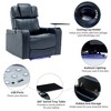 PU Leather Power Recliner with Bluetooth Speaker, LED Lights, USB Ports, Cooling Cup Holder and Swivel Tray for Home Theater Seating - 4 of 4