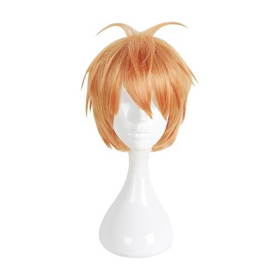 Unique Bargains Women's Wigs 12" Gold Tone with Wig Cap