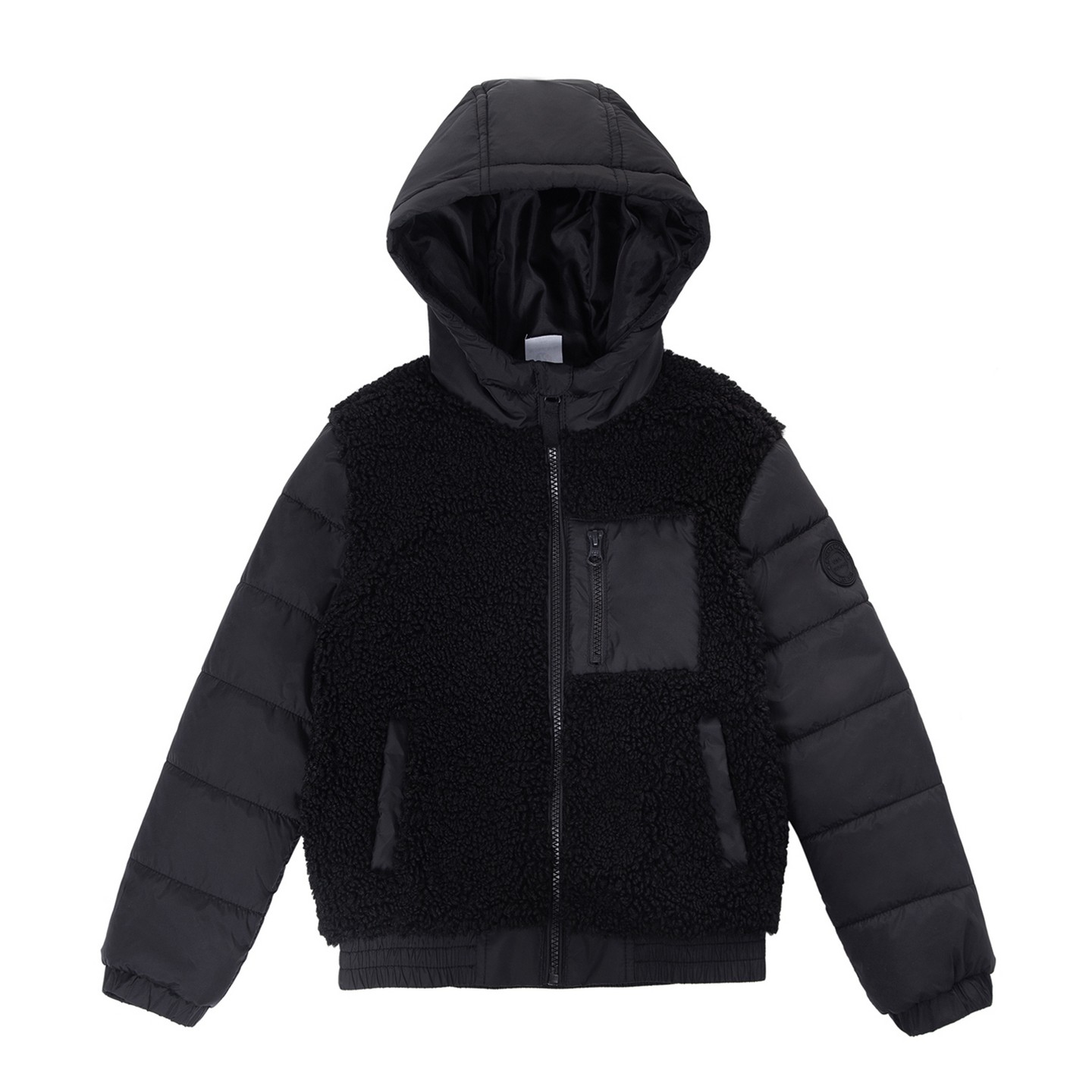 Куртка Rokka&Rolla High Pile Fleece Bomber Jacket-New Black, size 6-7 для мальчиков, цвет: Чёрный — фото 7