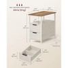 VASAGLE Side Table with Charging Station, Narrow End Table with 2 Drawers, Slim Nightstand and Bedside Table with Storage - 3 of 4