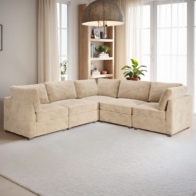 XIZZI Luxury Modular Sectional Sofa Couch, Oversized Cloud Couch for Living Room, Deep Seat Upholstered Convertible Sleeper Sofa