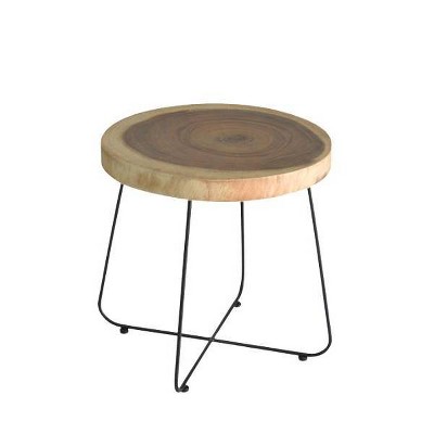 Mollie Wood and Iron Side Table Brown - East At Main
