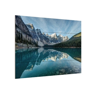 Trademark Fine Art -Pierre Leclerc 'Moraine Lake Reflection' Wood Slat Art