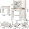 Fredees Vanity Desk: Lighted Mirror, Power Outlet, Rustic Makeup Table, Drawers, Stool, Hollywood Mirror with 3-Color Lights - 2 of 4