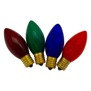 Northlight Pack of 4 Multi-Colored C9 Transparent Christmas Replacement Bulbs - 1 of 3