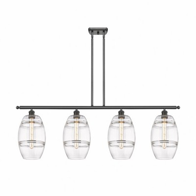 Vaz - 4 Light Stem Hung Island In Industrial Style-10.38 Inches Tall and 48 Inches Wide