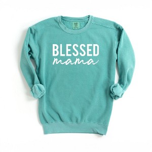 Simply Sage Market Women's Garment Dyed Graphic Sweatshirt Blessed Mama - 1 of 2