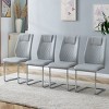 Set of 8 Faux Leather Dining Chairs with High Back and Chrome Legs,Modern Upholstered Chairs for Living Room-The Pop Home - 2 of 4