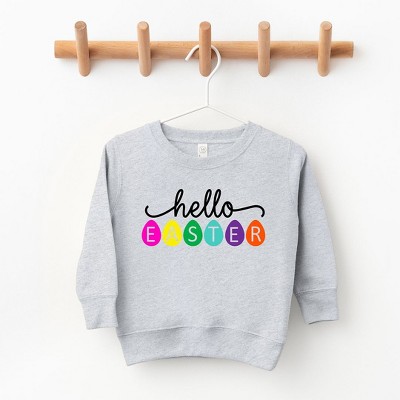 The Juniper Shop Hello Easter Eggs Toddler Graphic Sweatshirt