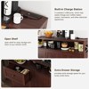 Farmhouse Buffet Cabinet with Drawers & Open Shelf, Sideboard with Storage - 4 of 4