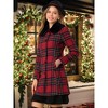 Allegra K Women's Buffalo Checks Winter Peter Pan Collar Long Plaid Coat - 4 of 4