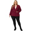 Agnes Orinda Women's Plus Size Button Down Notched Lapel Office Blazers - image 3 of 4